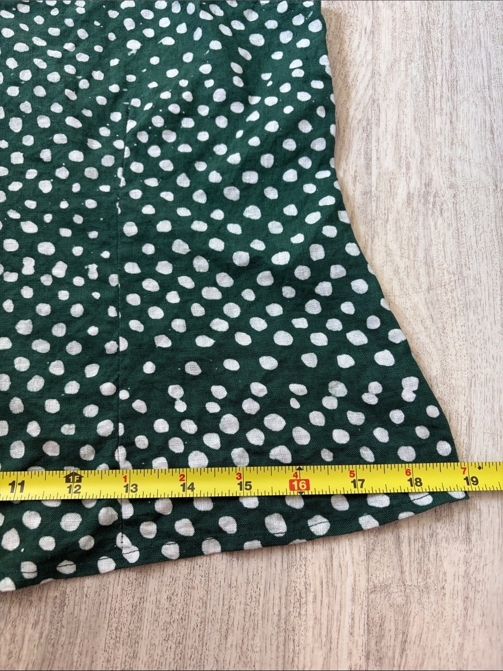 Osei Duri linen Bosca tank Green Polka Dot Spaghetti Strap Cami XS anthro - Picture 8 of 8